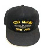 USS Miami SSN-755 Cap (Dark Navy) (Direct Embroidered)