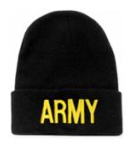 Army Letters Watch Cap (Black)