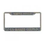 US Marine Corps License Plate Frame Antique Brass