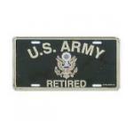 US Army Retired License Plate