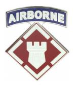 20th Engineer Brigade w/ Airborne Tab Combat Service I.D. Badge