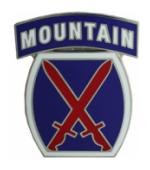 10th Mountain Division Combat Service I.D. Badge