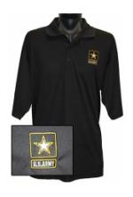U.S. Army New Logo Wicking Mesh Polo Shirt (Black)