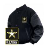 Varsity Legend Jacket (Black)with Army New Logo