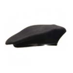 Military Army Beret  (Leather Sweatband)(Black)