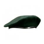 Military Beret (Leather Sweatband)(Rifle Green)