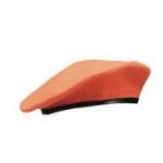 Military Beret (Leather Sweatband)(Orange)