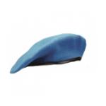 Military Beret  (Leather Sweatband)(United Nations Blue)