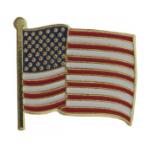 US Flag on Pole Pin