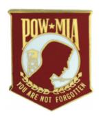 POW * MIA (Red) Pin