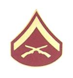 Marine Lance Corporal E-3 Pin (Gold on Red)