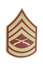 Marine Gunnery Sergeant E-7 Pin (Gold on Red)