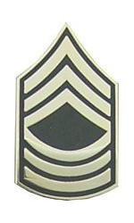 Army Master Sergeant E-8 Pin (Gold on Green)