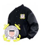 Varsity Legend Jacket (Black) with Coast Guard Logo