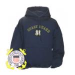 Coast Guard Logo Hooded Long Sleeve Sweatshirt (Navy Blue)