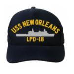 USS New Orleans LPD-18 Cap (Dark Navy) (Direct Embroidered)