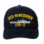 USS Vancouver LPD-2 Cap (Dark Navy) (Direct Embroidered)