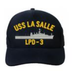 USS La Salle LPD-3 Cap (Dark Navy) (Direct Embroidered)