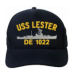 USS Lester DE-1022 Cap (Dark Navy) (Direct Embroidered)