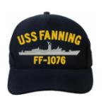 USS Fanning FF-1076 Cap (Dark Navy) (Direct Embroidered)