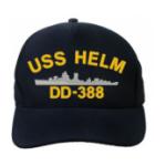 USS Helm DD-388 Cap (Dark Navy) (Direct Embroidered)