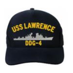 USS Lawrence DDG-4 Cap (Dark Navy) (Direct Embroidered)