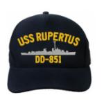 USS Rupertus DD-851 (Dark Navy) (Direct Embroidered)