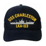 USS Charleston LKA-113 Cap (Dark Navy) (Direct Embroidered)