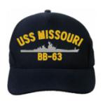 USS Missouri BB-63 Cap (Dark Navy)(Direct Embroidered)