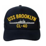 USS Brooklyn CL-40 Cap (Dark Navy) (Direct Embroidered)