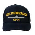 USS Ticonderoga CVS-14 Cap (Dark Navy) (Direct Embroidered)