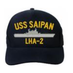 USS Saipan LHA-2 Cap (Dark Navy) (Direct Embroidered)