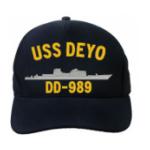 USS Deyo DD-989 Cap (Dark Navy) (Direct Embroidered)