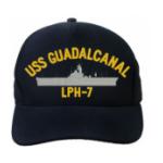 USS Guadalcanal LPH-7 Cap (Dark Navy) (Direct Embroidered)