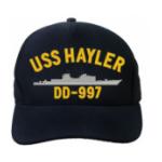 USS Hayler DD-997 Cap (Dark Navy) (Direct Embroidered)