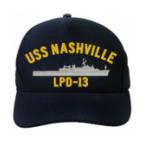 USS Nashville LPD-13 Cap (Dark Navy) (Direct Embroidered)