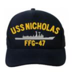 USS Nicholas FFG-47 Cap (Dark Navy) (Direct Embroidered)