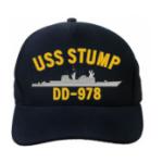 USS Stump DD-978 Cap (Dark Navy) (Direct Embroidered)