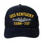 USS Kentucky SSBN-737 Cap with Silver Emblem (Dark Navy) (Direct Embroidered)
