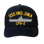 USS Iwo Jima LPH-2 Cap (Dark Navy) (Direct Embroidered)