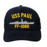 USS Paul FF-1080 Cap (Dark Navy) (Direct Embroidered)