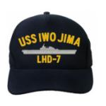 USS Iwo Jima LHD-7 Cap (Dark Navy) (Direct Embroidered)