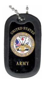 US Army Dog Tag with Seal