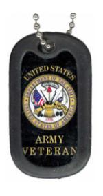 US Army Veteran Dog Tag with Seal