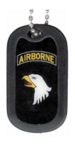 US Army 101st Airborne Dog Tag
