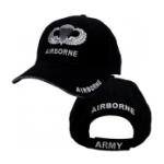 Army Extreme Embroidery Airborne Cap w/ Jump Wings (Black)