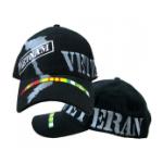 Vietnam Veteran Cap w/Country & Ribbons (Black)