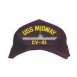 USS Midway CV-41 Cap (Dark Navy) (Direct Embroidered)
