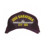 USS Saratoga CV-60 Cap (Dark Navy) (Direct Embroidered)