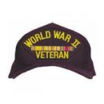 World War II Veteran Cap with 3 Ribbons (Pacific)(Dark Navy Cap) (Direct Embroidered)